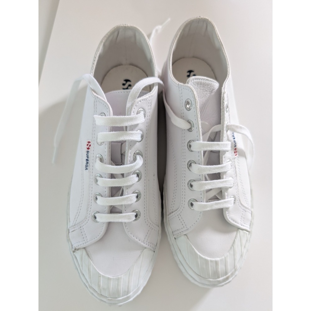 Superga‎ S111HLW-900 White Leather Sneakers Men's 8 / Women's 9.5 EU 41 Low... - Picture 10 of 11